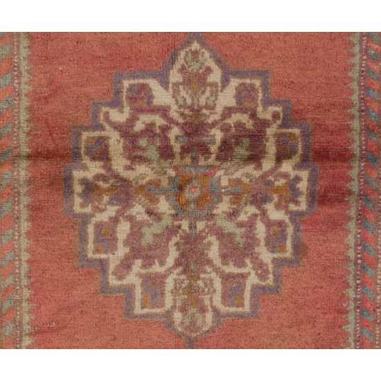 Handmade Vintage Turkish Accent Rug for Country Homes, Rustic, Tribal, Traditional Interiors. Authentic 1950s Floor Covering. Handmade Vintage Turkish Accent Rug for Country Homes, Rustic, Tribal, Traditional Interiors. Authentic 1950s Floor Covering.