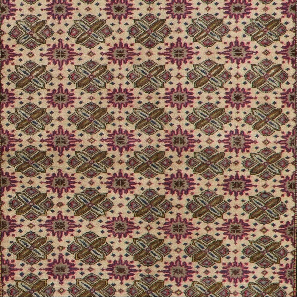 One-of-a-Kind Vintage Handmade Turkish Kayseri Accent Rug, 100% Wool