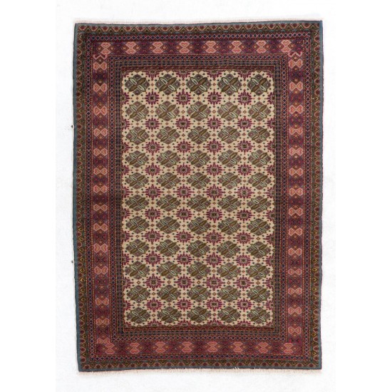 Vintage Anatolian Rug, Finely Hand Knotted Wool Carpet for Home and Office