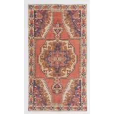 Mid-Century Hand-Knotted Tribal Wool Area Rug in Soft Colors. Vintage Turkish Carpet