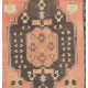 Hand-Knotted Vintage Rug. Traditional Wool Carpet from Turkey. Authentic 1960s Floor Covering