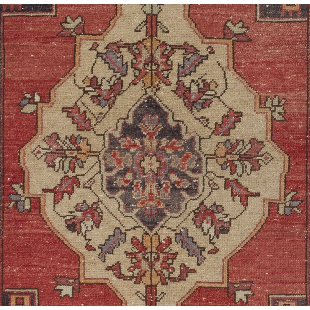Vintage Handmade Anatolian Village Rug, Traditional Wool Oriental Rug