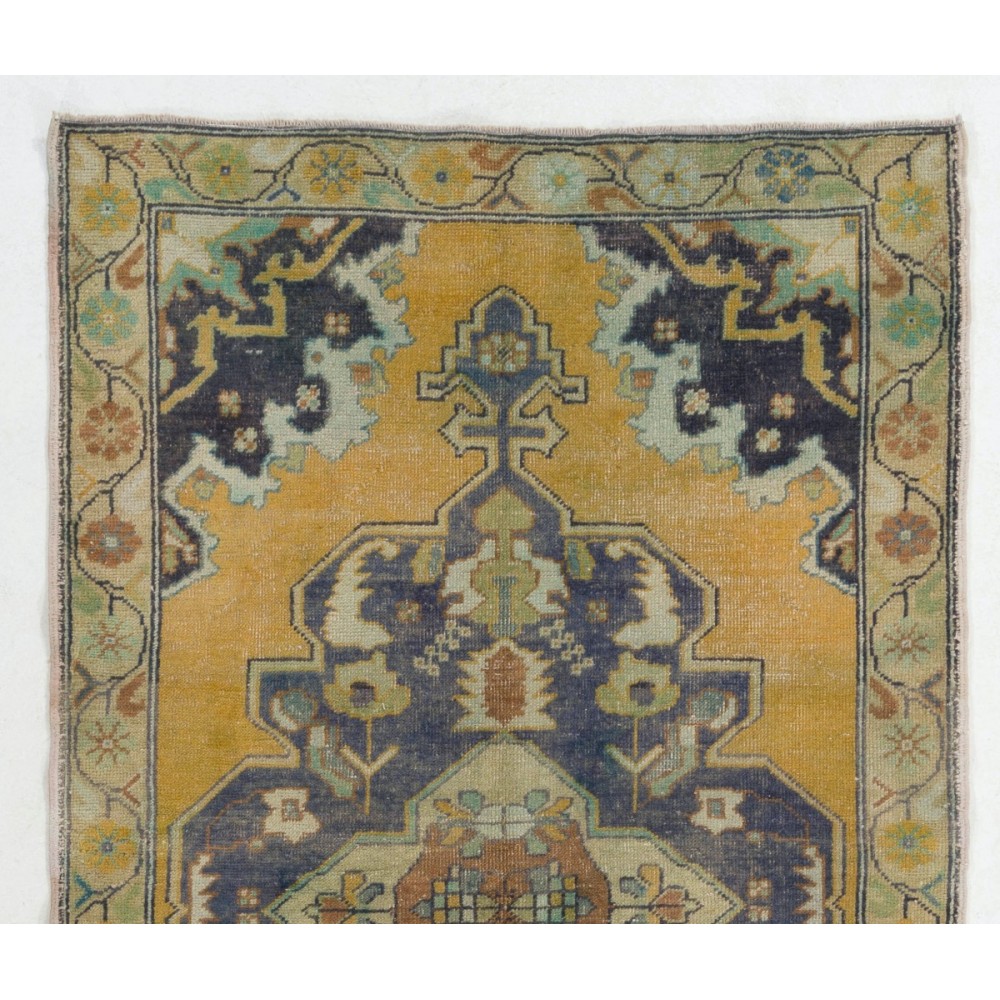 Vintage Handmade Turkish Oushak Rug, Traditional Floor Covering