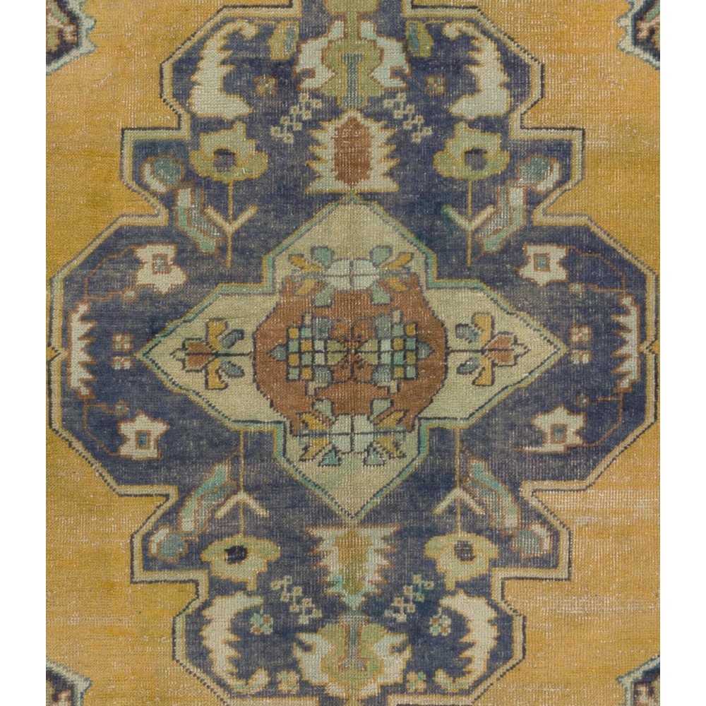 Vintage Handmade Turkish Oushak Rug, Traditional Floor Covering