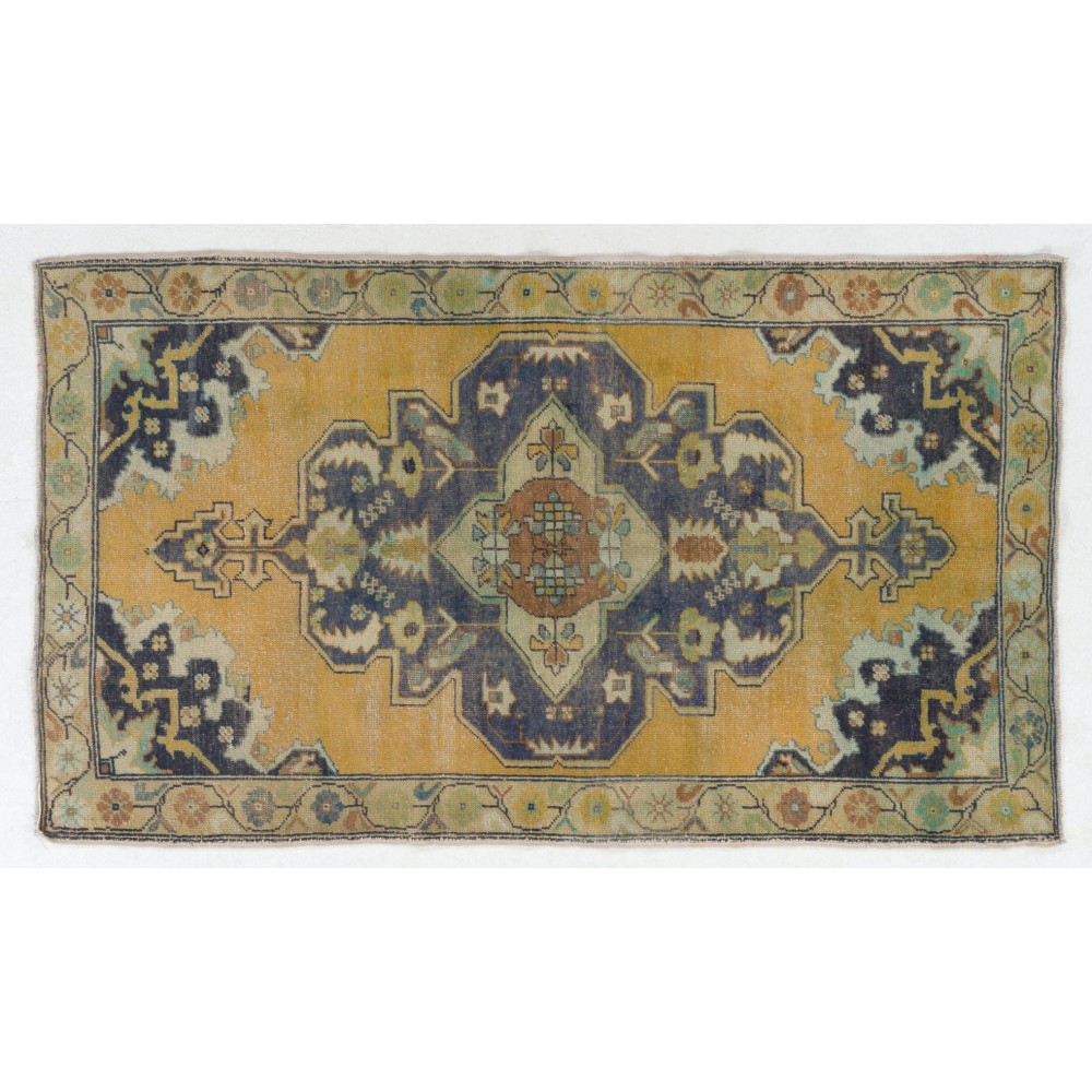 Vintage Handmade Turkish Oushak Rug, Traditional Floor Covering