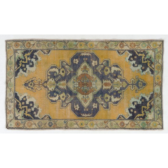 Vintage Turkish Oushak Rug, Wool Carpet, Traditional Floor Covering