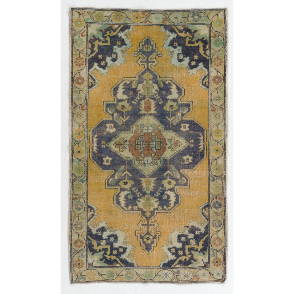 Vintage Handmade Turkish Oushak Rug, Traditional Floor Covering