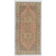 Vintage Sun Faded Oriental Rug in Soft Colors, Wool Handmade Carpet