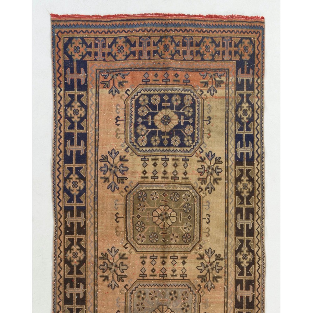Handmade Vintage Turkish Village Runner Rug for Hallway decor