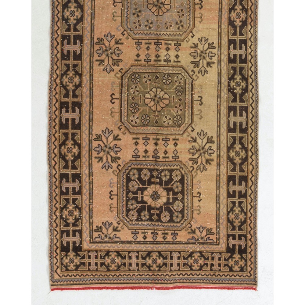 Handmade Vintage Turkish Village Runner Rug for Hallway decor