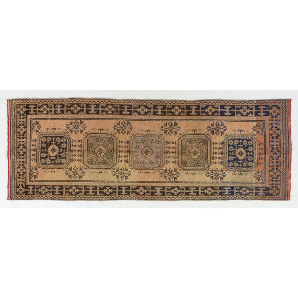 Handmade Vintage Turkish Village Runner Rug for Hallway decor