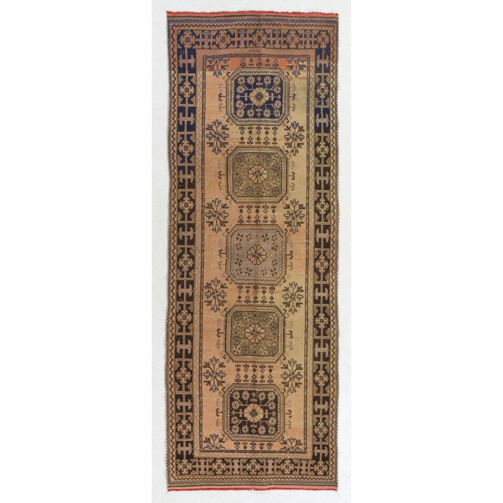 Handmade Vintage Turkish Village Runner Rug for Hallway decor