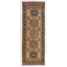 Handmade Vintage Turkish Village Runner Rug for Hallway decor