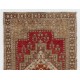 Mid-Century Hand-Knotted Tribal Rug in Soft Colors, 100% Wool Carpet