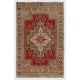 Mid-Century Hand-Knotted Tribal Rug in Soft Colors, 100% Wool Carpet