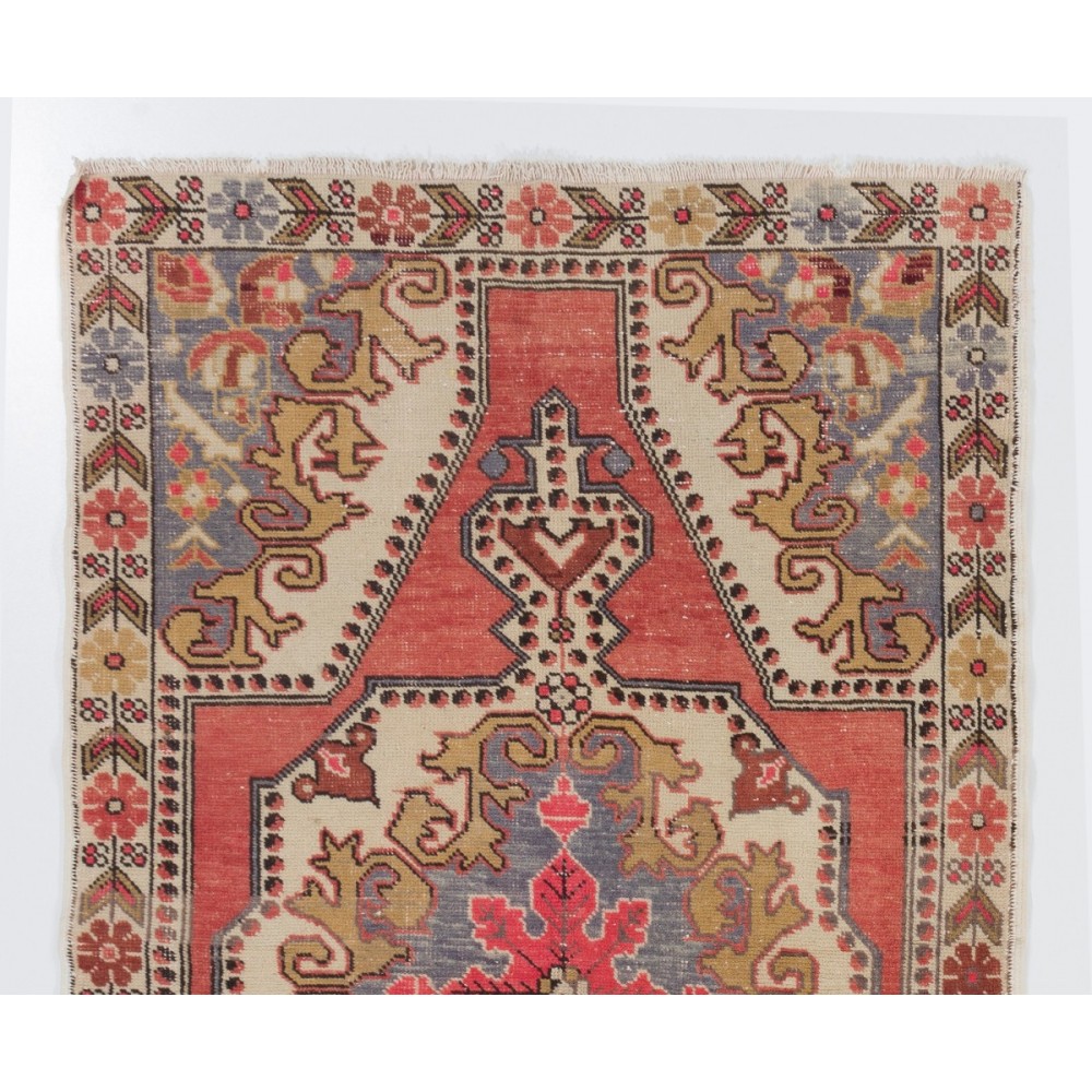 Vintage Handmade Area Rug. Ca 1960. Wool Carpet for Home & Office