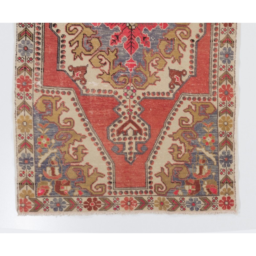 Vintage Handmade Area Rug. Ca 1960. Wool Carpet for Home & Office