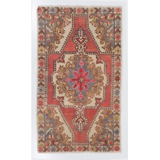 Vintage Handmade Area Rug. Ca 1960. Wool Carpet for Home & Office