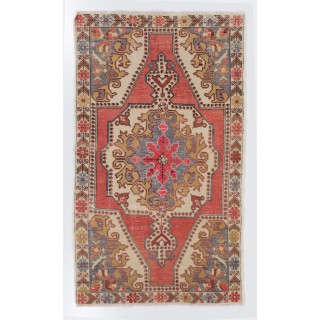 Vintage Handmade Area Rug. Ca 1960. Wool Carpet for Home & Office