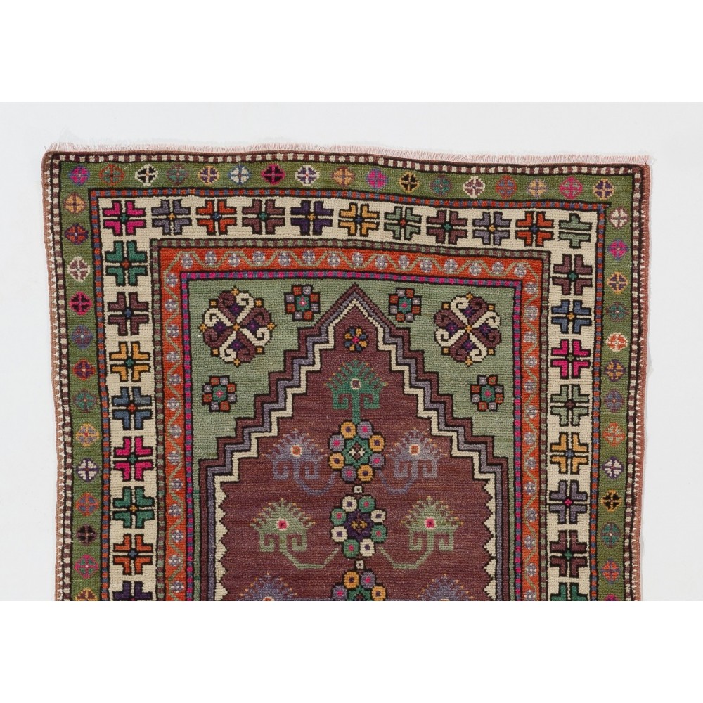 Handmade Vintage Turkish Village Rug