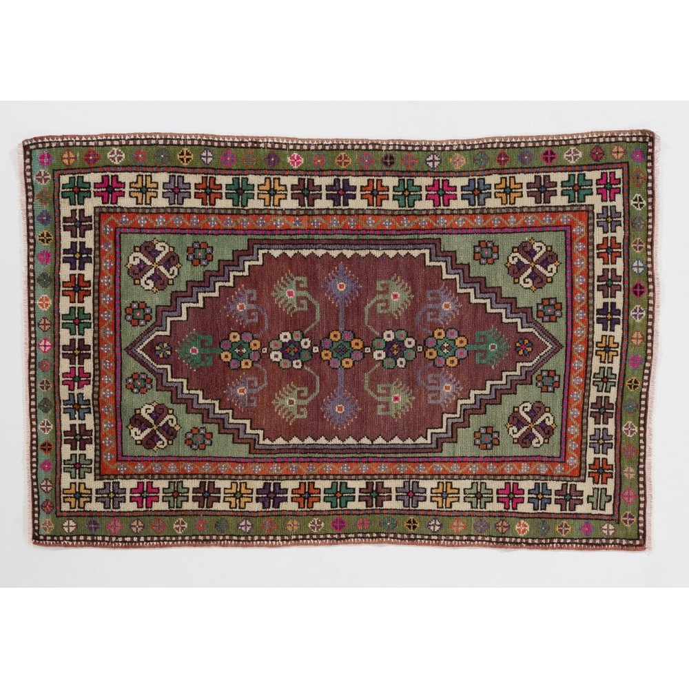 Handmade Vintage Turkish Village Rug