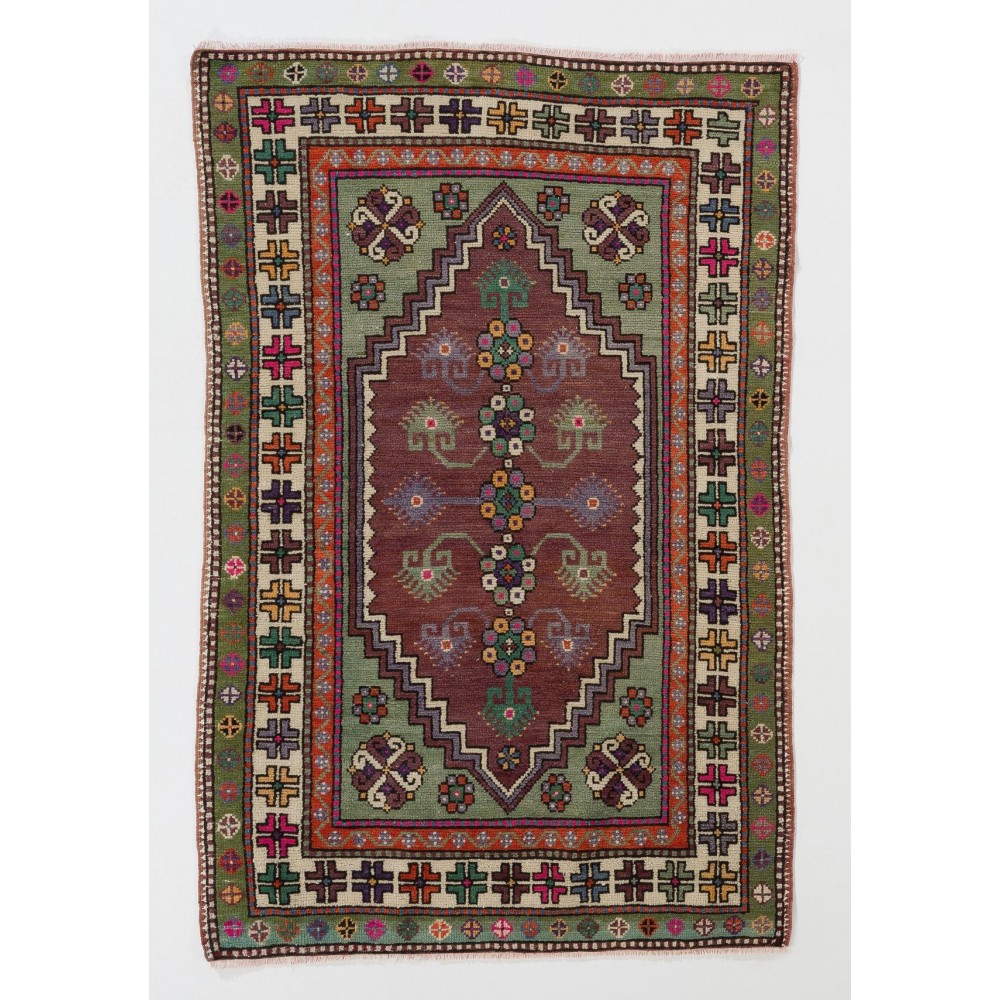 Handmade Vintage Turkish Village Rug