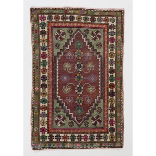 Handmade Vintage Turkish Village Rug