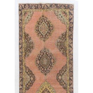 One-of-a-Kind Turkish Runner, circa 1950. Handmade Wool Rug for Hallway decor. Mid-Century Vintage Village Carpet One-of-a-Kind Turkish Runner, circa 1950. Handmade Wool Rug for Hallway decor. Mid-Century Vintage Village Carpet