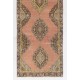 One-of-a-Kind Turkish Runner, circa 1950. Handmade Wool Rug for Hallway decor. Mid-Century Vintage Village Carpet