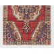 Vintage Unique C.Anatolian Village Rug. Floral Border. Red, Beige, Blue