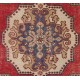 Vintage Unique C.Anatolian Village Rug. Floral Border. Red, Beige, Blue