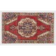 Vintage Unique C.Anatolian Village Rug. Floral Border. Red, Beige, Blue