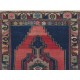 Unusual One of a Kind Vintage Turkish Rug. Navy Blue, Red, Green Gray