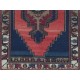 Rustic Farmhouse Decor Vintage Turkish Area Rug in Navy Blue, Red, Green & Gray. Unique Handmade Carpet with Cottage Style
