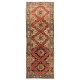 Vintage Central Anatolian Runner. Hand-Knotted Rug for Hallway. All Wool Traditional Oushak Carpet