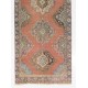 Vintage Hand-Knotted Oushak Runner. Unique Wool Hallway Carpet
