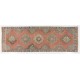 Vintage Hand-Knotted Oushak Runner. Unique Wool Hallway Carpet