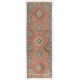 Vintage Hand-Knotted Oushak Runner. One of a kind Wool Hallway Carpet