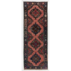 Magnificent Vintage Turkish Runner Rug. Hand-Made Wool Carpet for Hallway