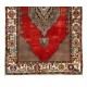 Unique Vintage Turkish Village Rug. Wool Handknotted Carpet