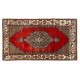 Unique Vintage Turkish Village Rug. Wool Handknotted Carpet