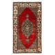 Unique Vintage Turkish Village Rug. Wool Handknotted Carpet