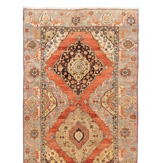 Antique Hand-Knotted Anatolian Oushak Runner Rug. One of a kind Wool Carpet Antique Hand-Knotted Anatolian Oushak Runner Rug. One of a kind Wool Carpet