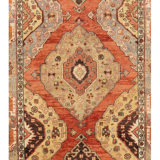 Antique Hand-Knotted Anatolian Oushak Runner Rug. One of a kind Wool Carpet Antique Hand-Knotted Anatolian Oushak Runner Rug. One of a kind Wool Carpet