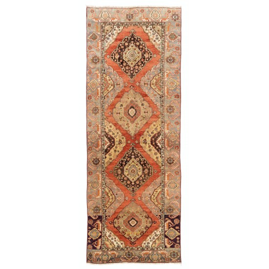 Antique Hand-Knotted Anatolian Oushak Runner Rug. One of a kind Wool Carpet Antique Hand-Knotted Anatolian Oushak Runner Rug. One of a kind Wool Carpet
