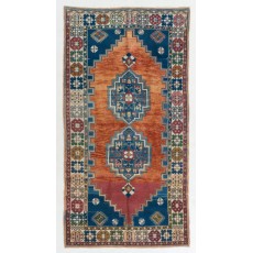 Vintage Central Anatolian Village Area Rug. Hand Knotted Wool Carpet
