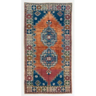 Vintage Central Anatolian Village Area Rug. Hand Knotted Wool Carpet