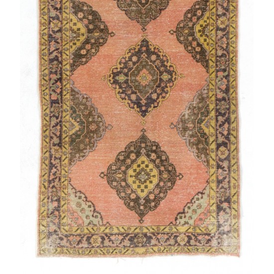 Mid-Century Handmade Anatolian Runner Rug, Ideal for Home and Office