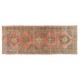 Authentic Turkish Runner Rug, Handmade Vintage Wool Carpet for Hallway decor