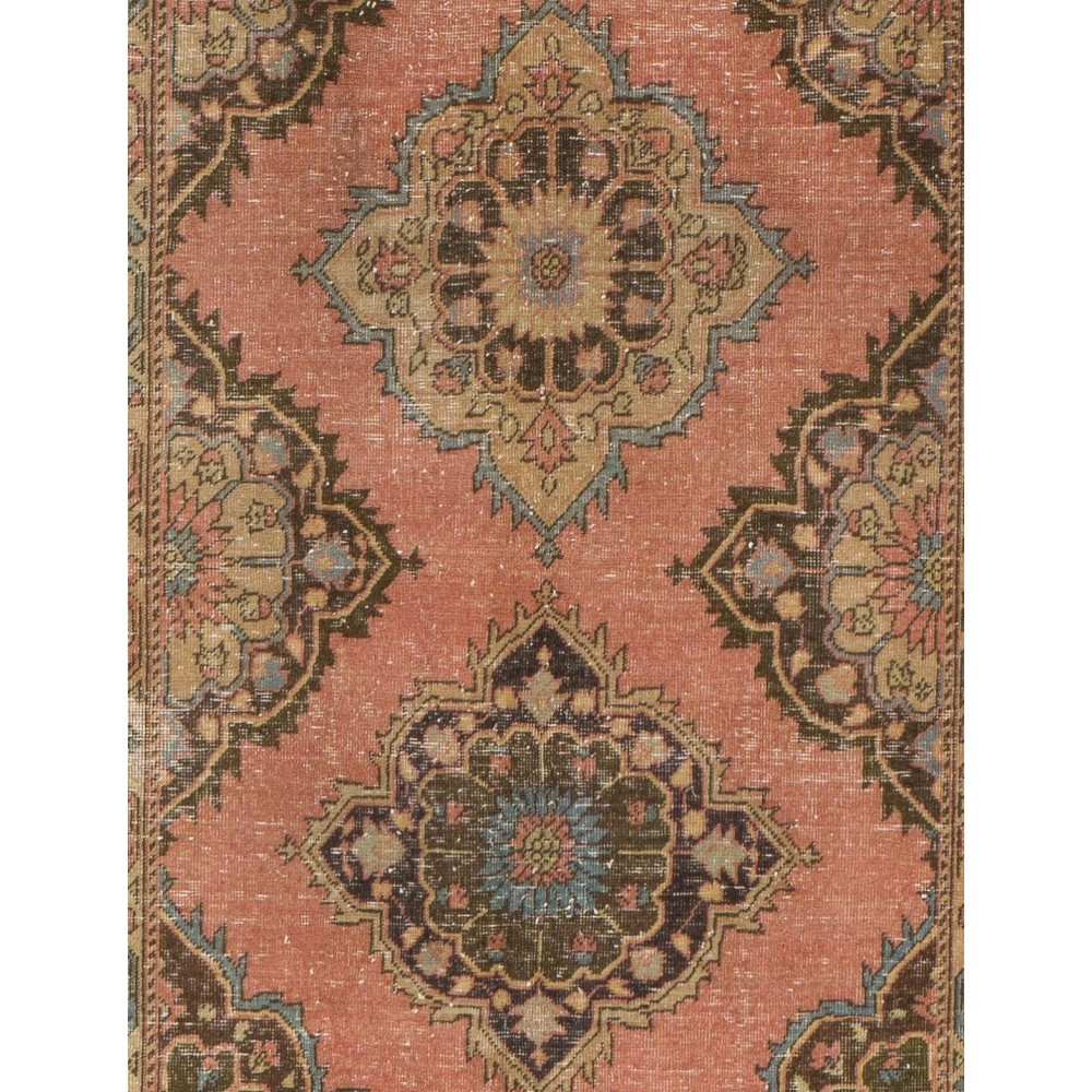 Vintage Anatolian Runner Carpet. Traditional Hand-Knotted Wool Rug for Hallway decor
